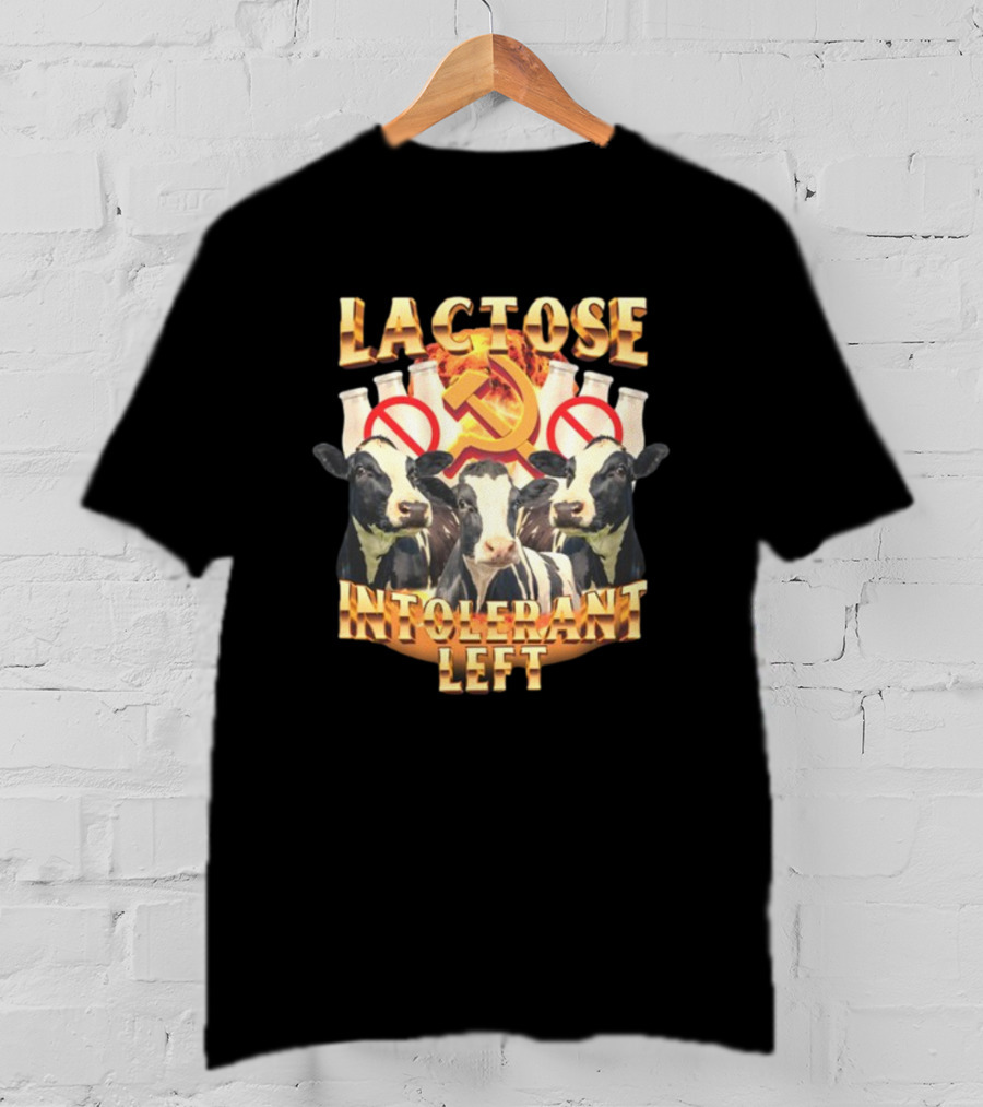 Lactose Intolerant Left Communist Hammer And Sickle Cows T-Shirt