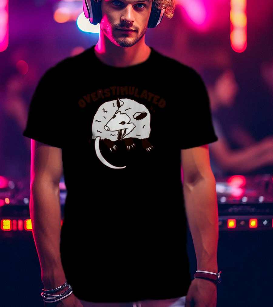 Gotfunny Overstimulated Possum Sketch T-Shirt