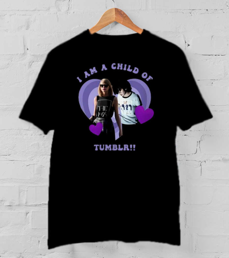 I AM A CHILD OF TUMBLR Taylor Swift Heart Duo With Purple Hearts T-Shirt
