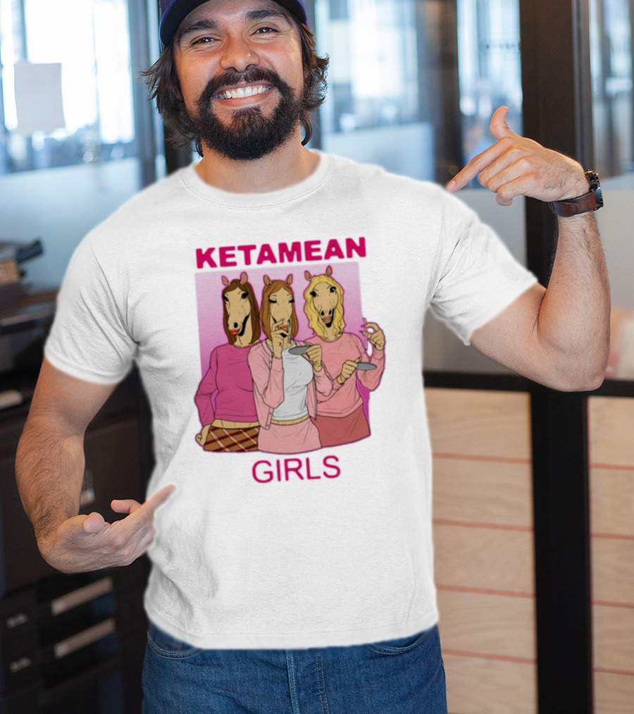 Ketamean Girls Horse Head Trio In Pink Outfits T-Shirt