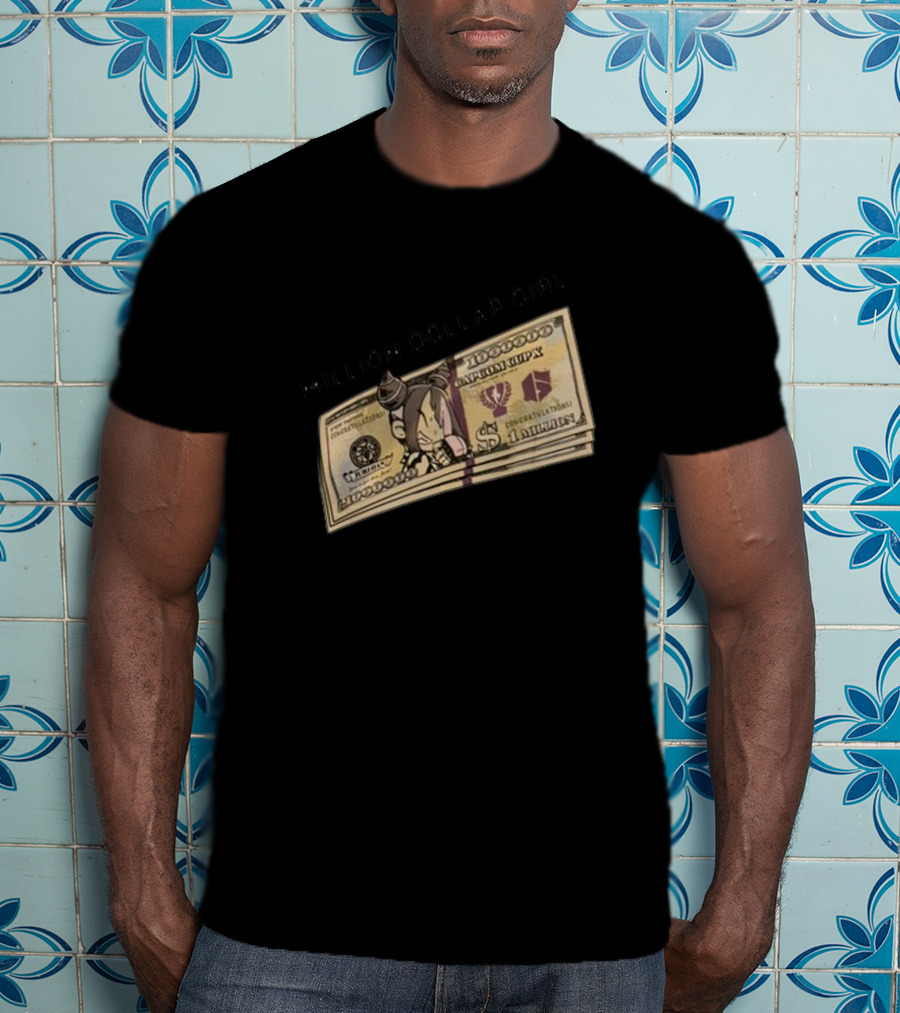 Million Dollar Girl Cartoon Stack Of Cash Capitalism Vulture Currency T-Shirt