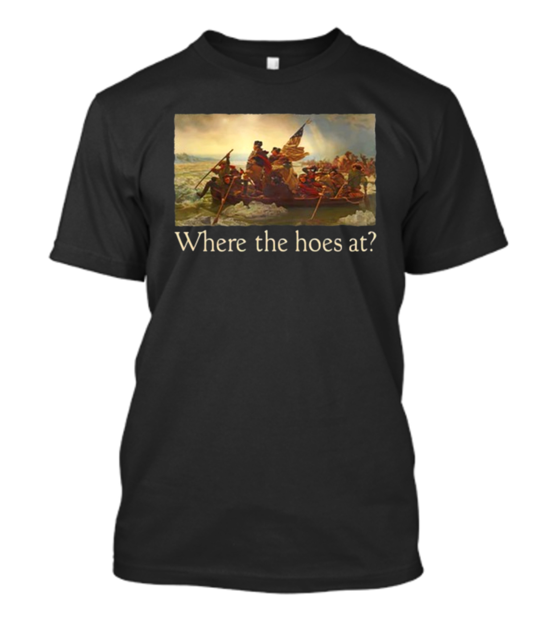 Where The Hoes At Washington Crossing The Delaware Shitheadsteve T-Shirt