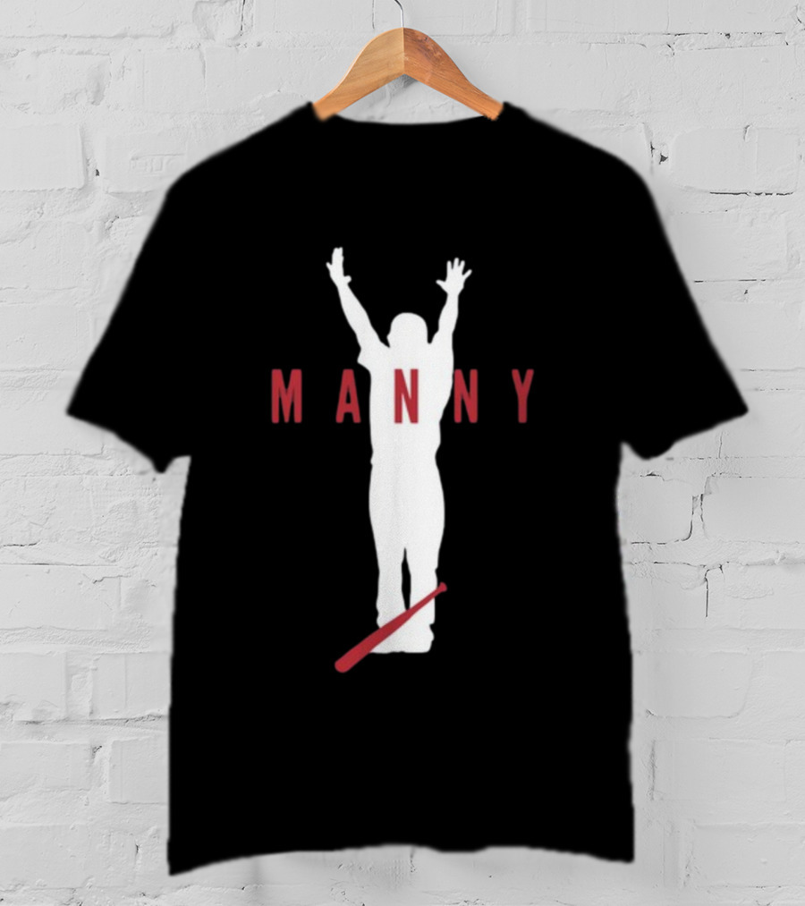 Manny Celebration Silhouette With Red Bat T-Shirt