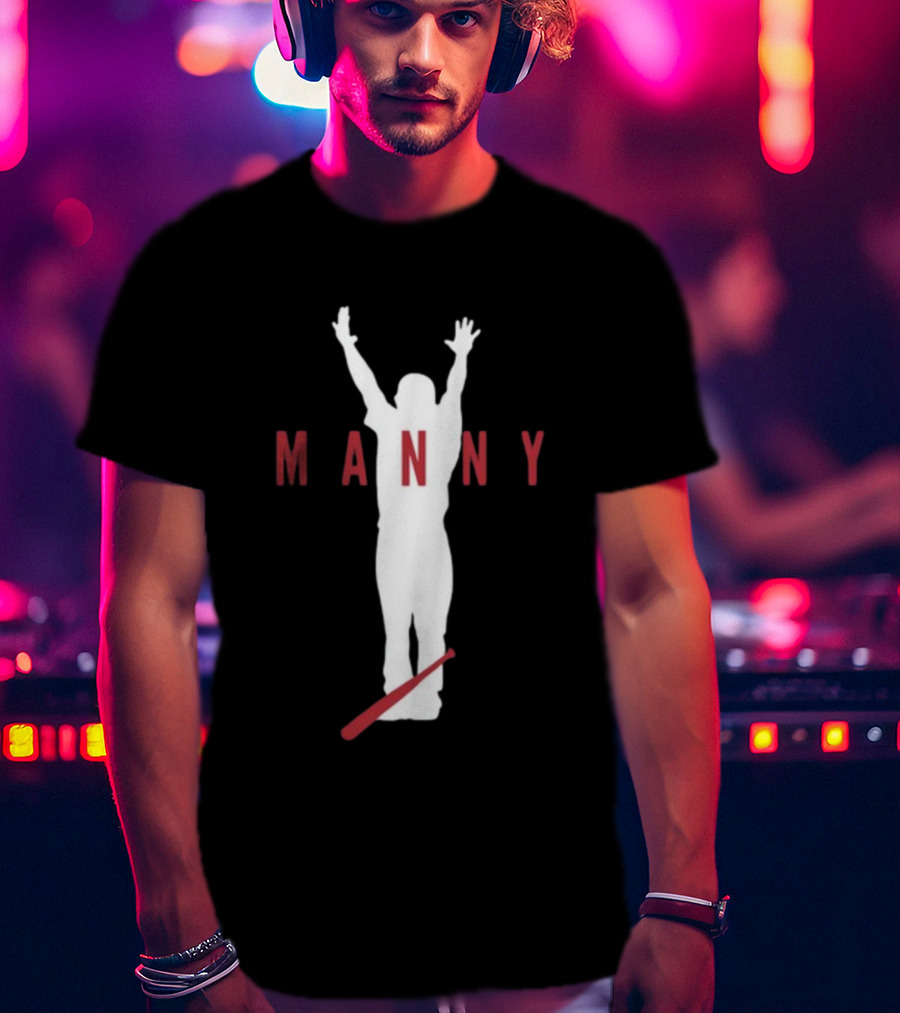 Manny Celebration Silhouette With Red Bat T-Shirt