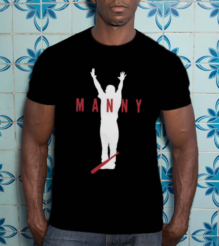 Manny Celebration Silhouette With Red Bat T-Shirt