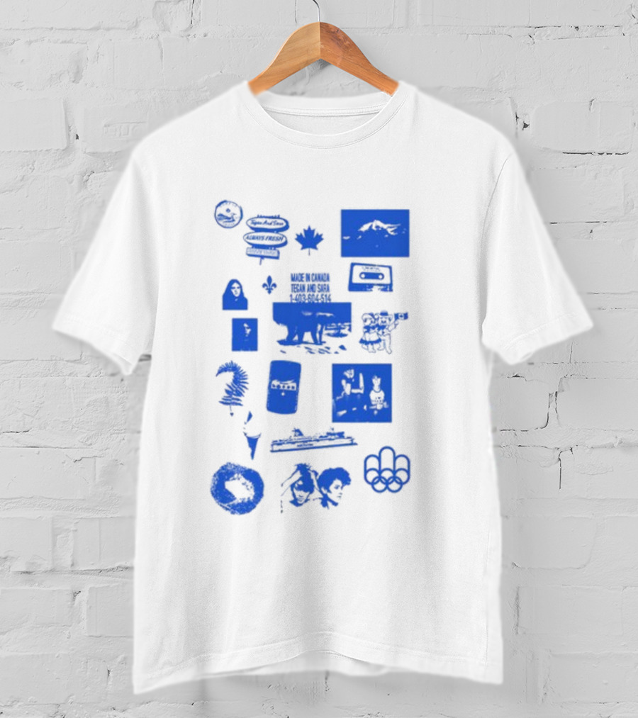 Tegan And Sara Made In Canada Polar Bear Cassette Maple Leaf Olympic Rings T-Shirt