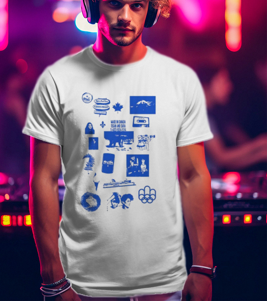 Tegan And Sara Made In Canada Polar Bear Cassette Maple Leaf Olympic Rings T-Shirt