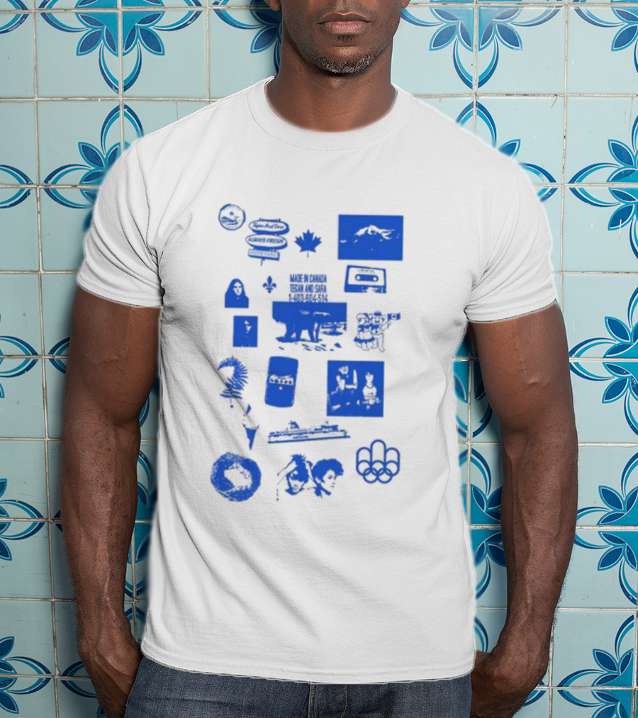 Tegan And Sara Made In Canada Polar Bear Cassette Maple Leaf Olympic Rings T-Shirt