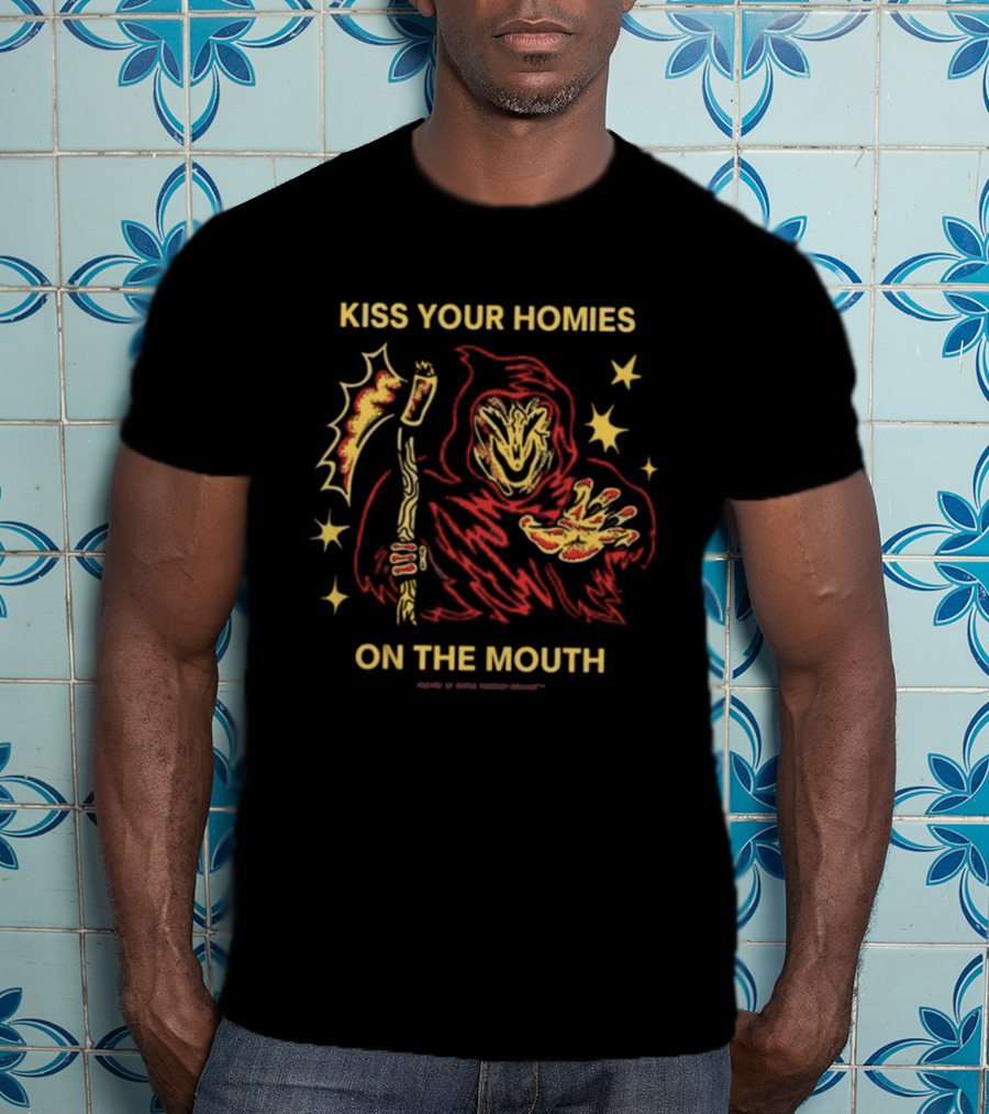 Kiss Your Homies On The Mouth Wizard Of Barge Red Reaper Starry Night T-Shirt