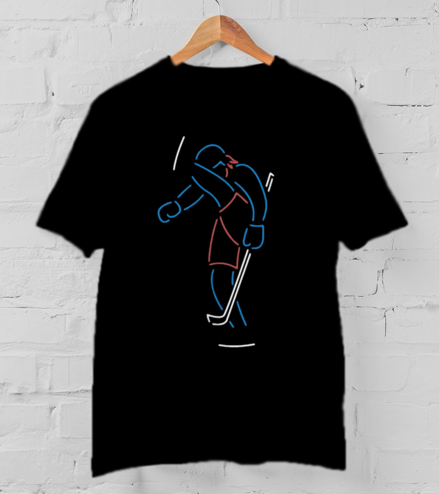Athlete Logos The Neon Hockey Man T-Shirt