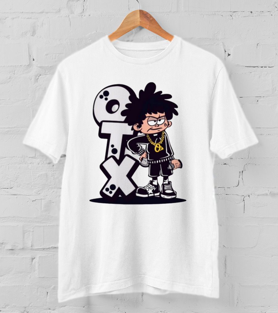 OTX Only Tha Xlcusive Cartoon Character With Chain T-Shirt