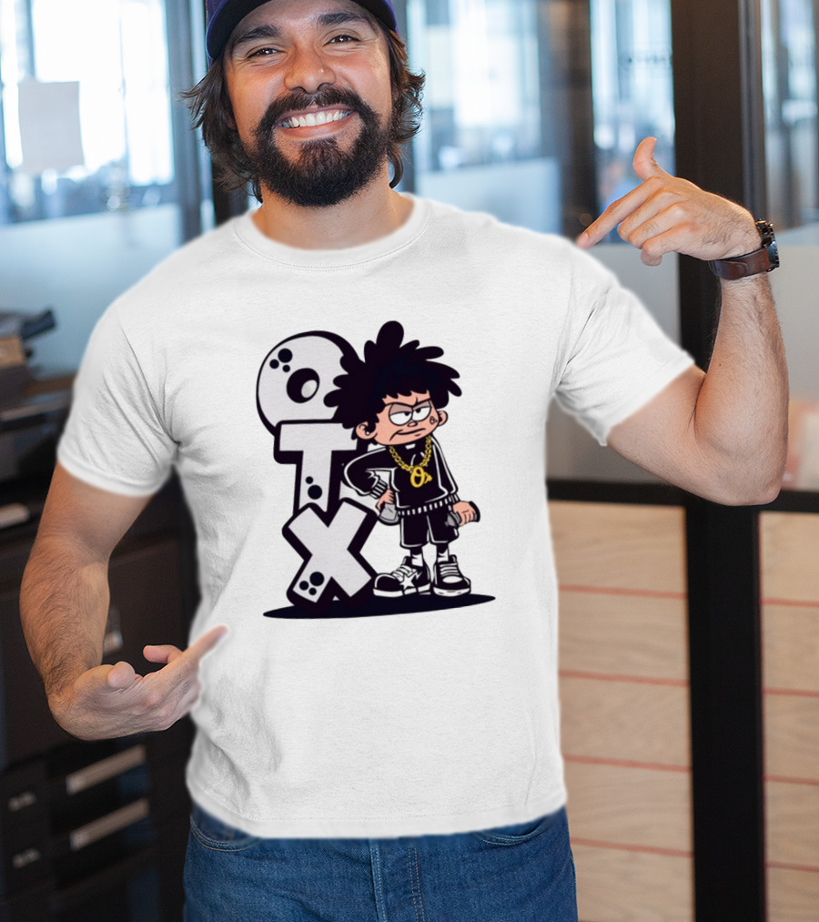 OTX Only Tha Xlcusive Cartoon Character With Chain T-Shirt