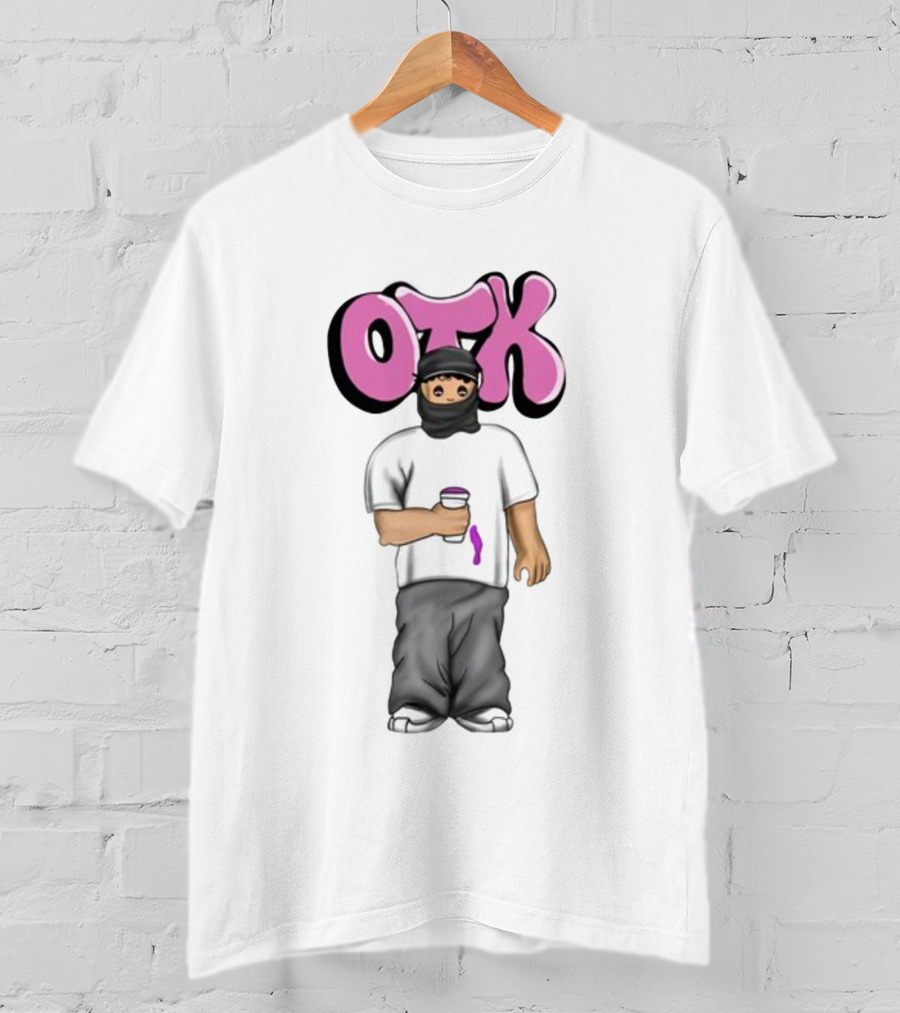 OTK Ski Mask Character With Coffee Cup T-Shirt