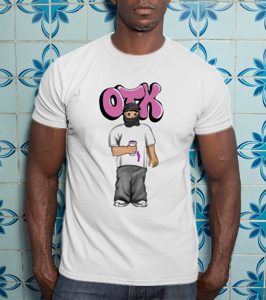 OTK Ski Mask Character With Coffee Cup T-Shirt