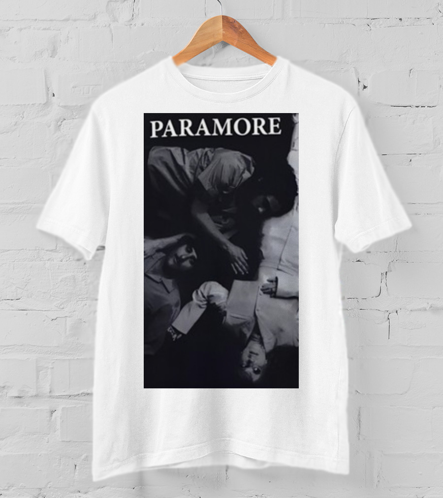Paramore Black And White Band Photo Trio Lying Down T-Shirt