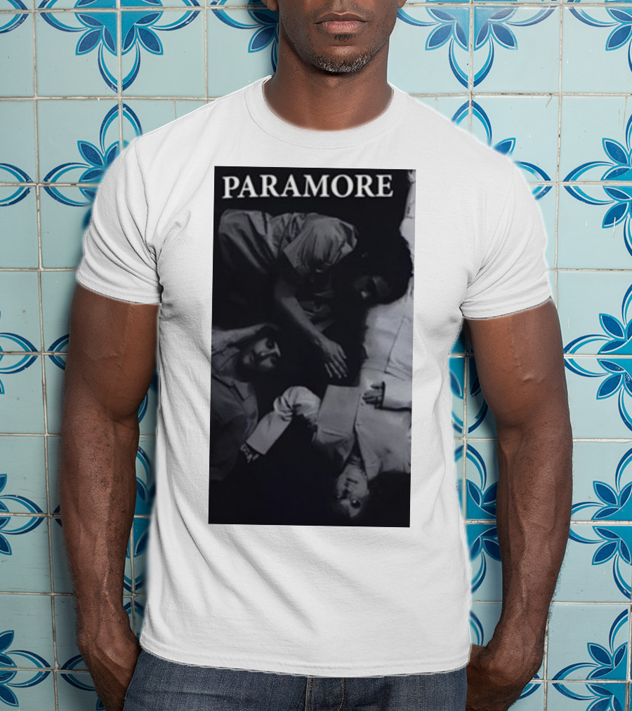 Paramore Black And White Band Photo Trio Lying Down T-Shirt