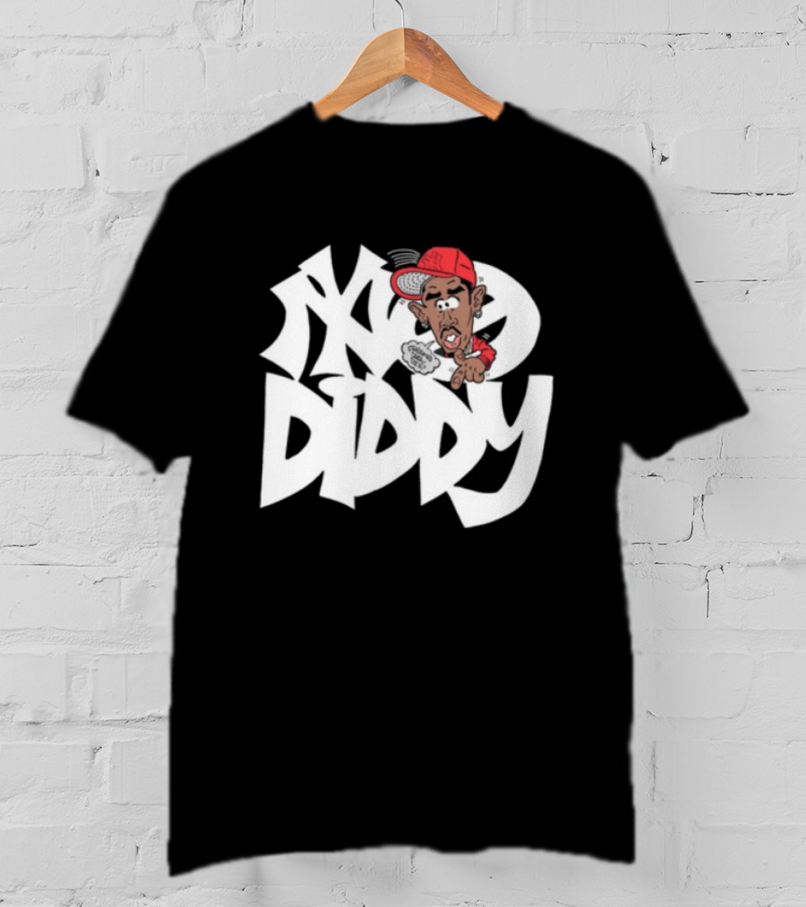 Bad Boy Red Cap Diddy With Graffiti Style Text And Cartoon Character T-Shirt
