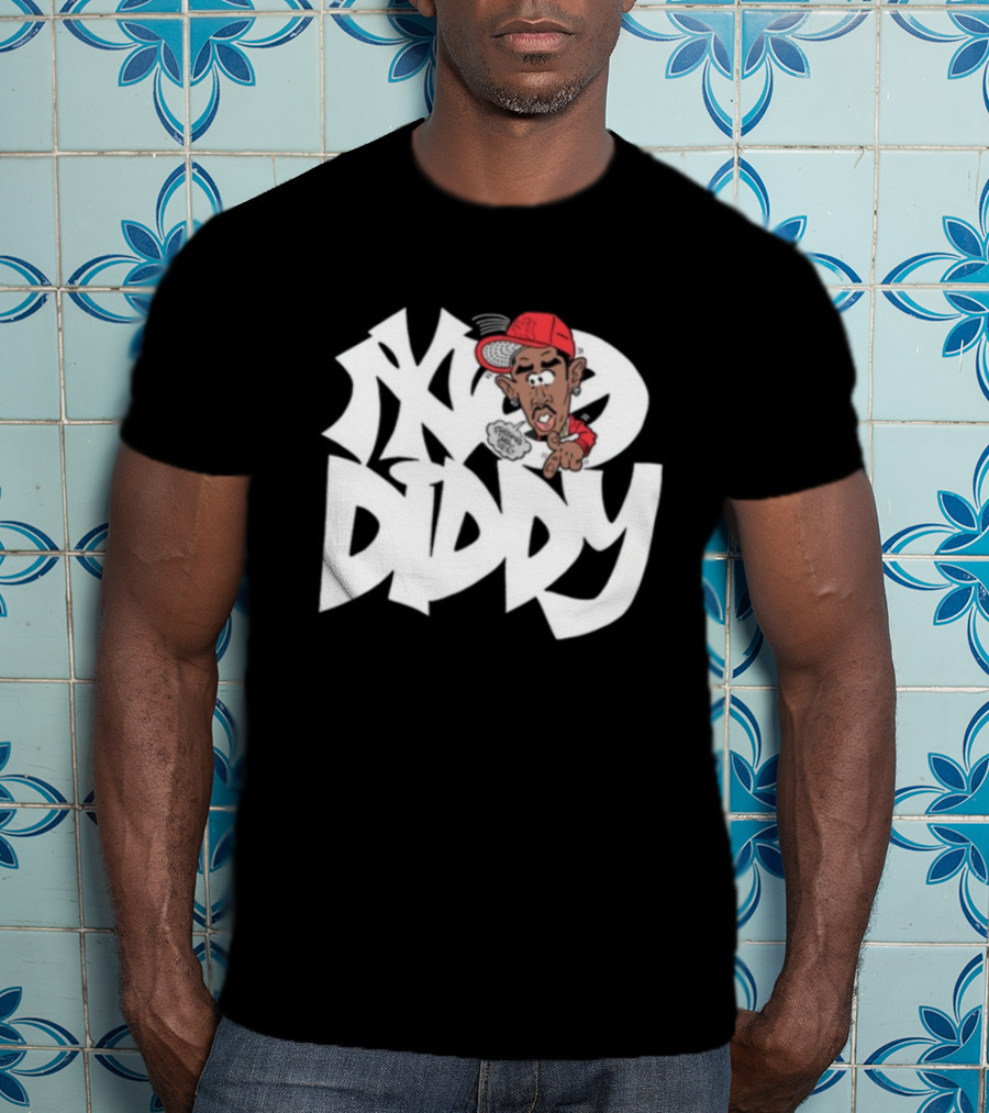 Bad Boy Red Cap Diddy With Graffiti Style Text And Cartoon Character T-Shirt
