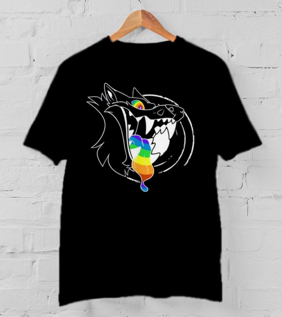 Slosh.Dog Prismaw Rainbow Wolf T-Shirt