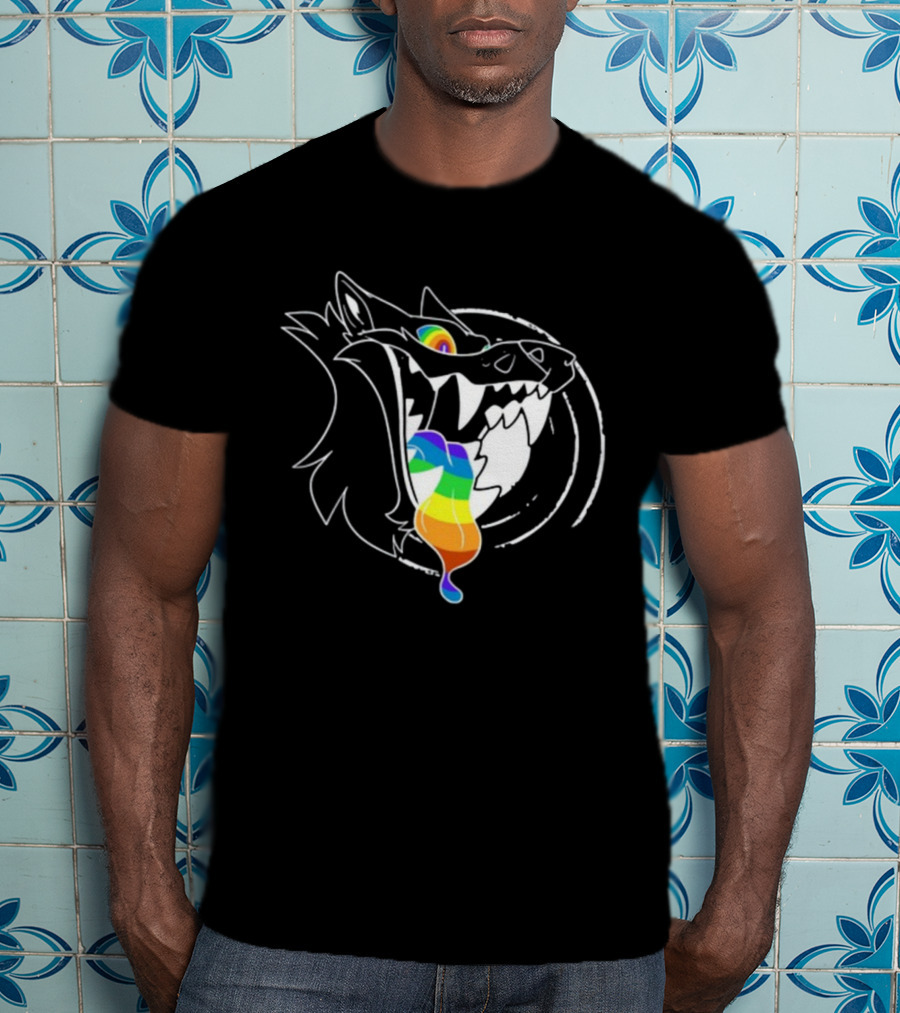 Slosh.Dog Prismaw Rainbow Wolf T-Shirt