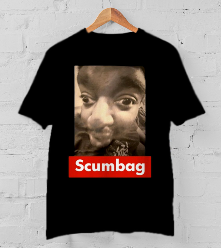 Scumbag Distorted Face Black And White Photo T-Shirt
