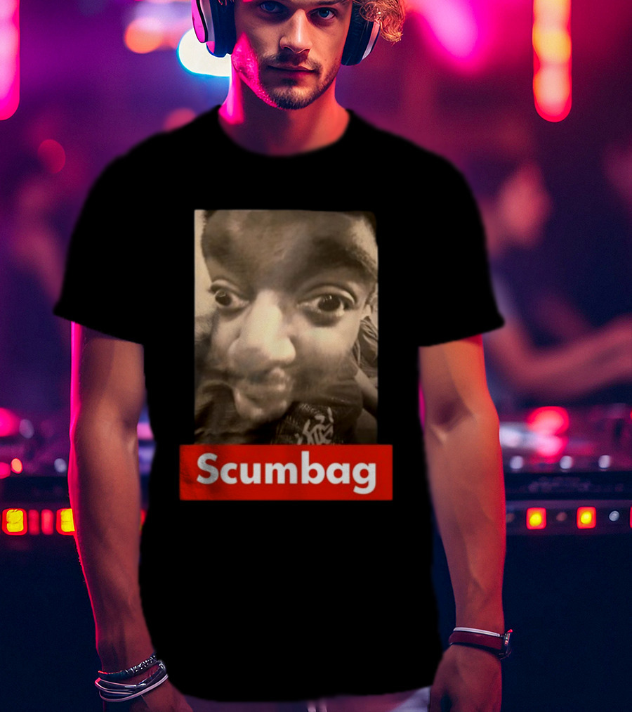 Scumbag Distorted Face Black And White Photo T-Shirt