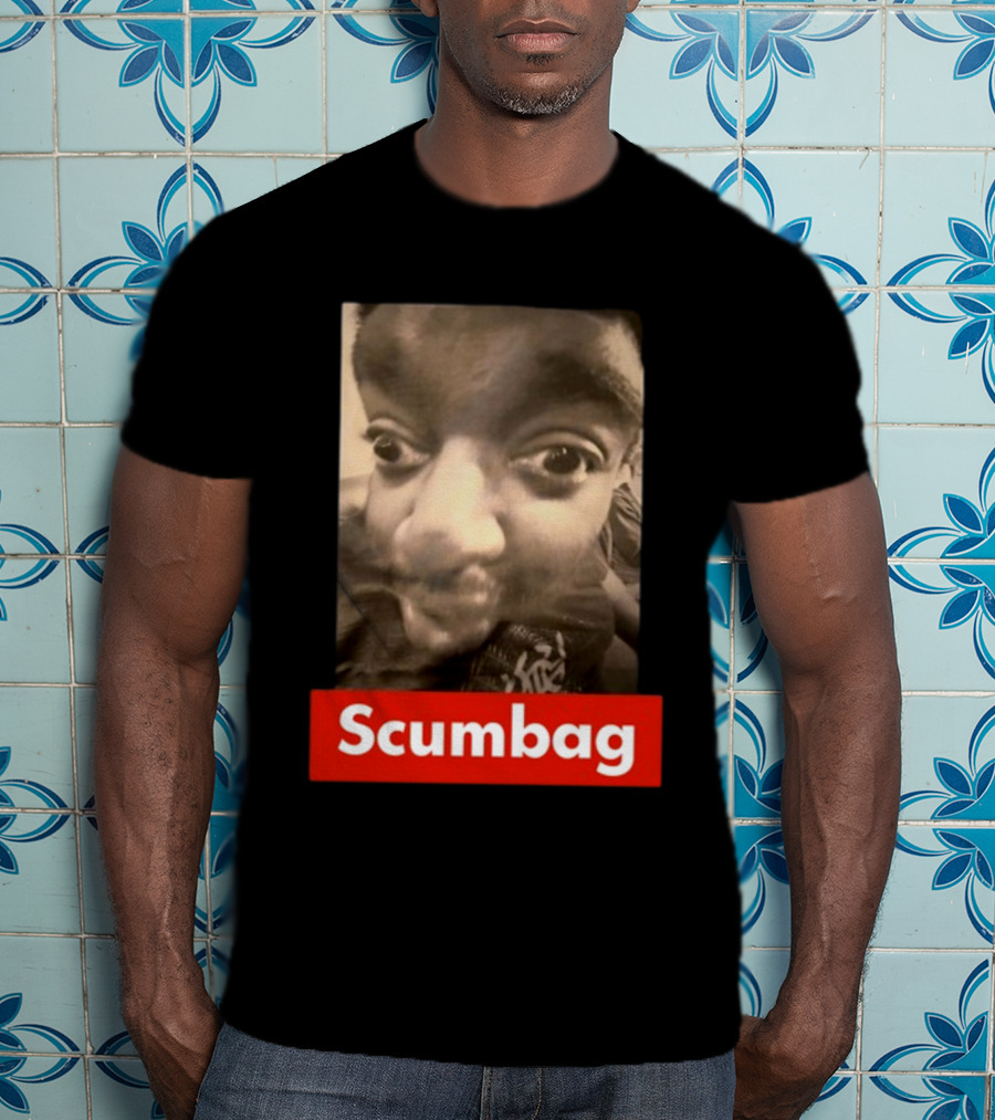 Scumbag Distorted Face Black And White Photo T-Shirt