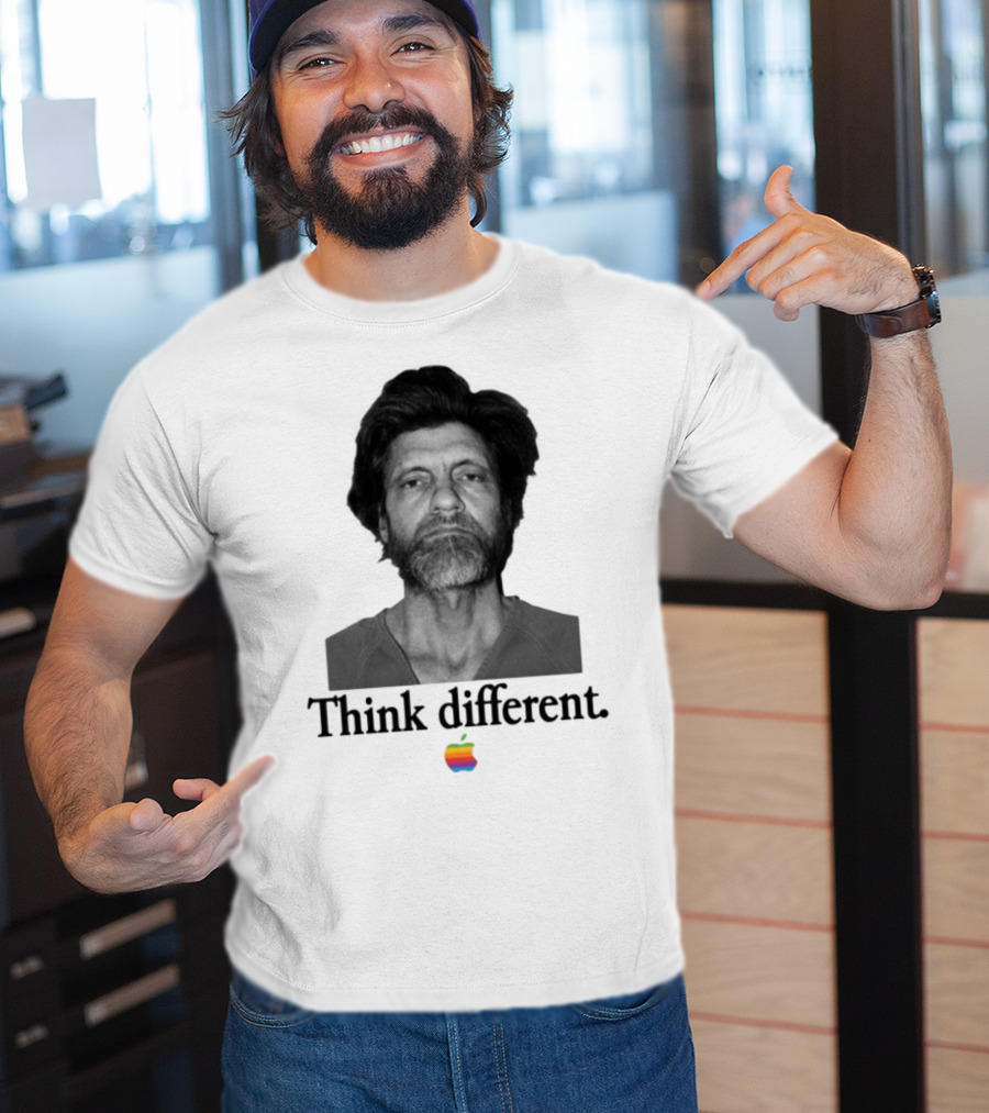 Uncle Ted Think Different Apple Parody With Rainbow T-Shirt