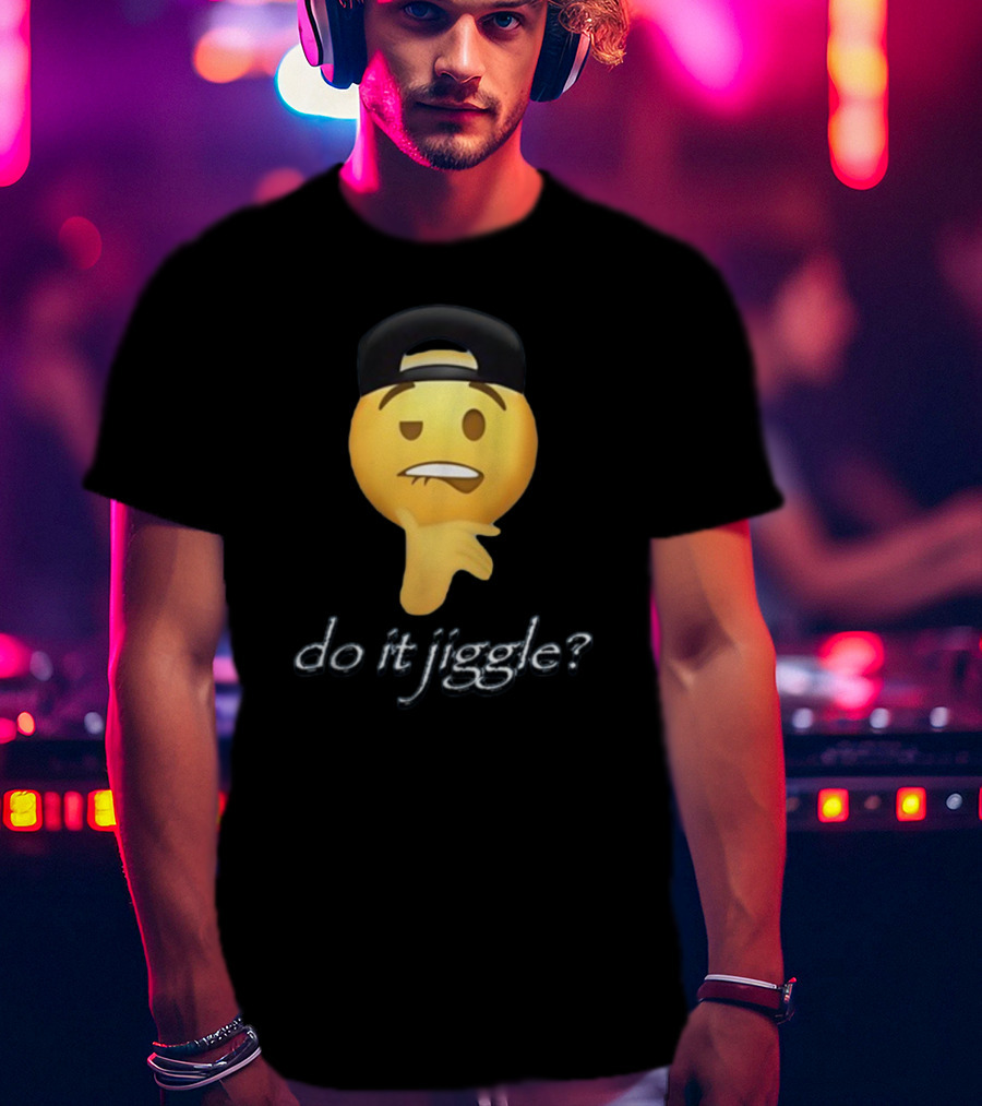Do It Jiggle Emoji With Backwards Baseball Cap T-Shirt