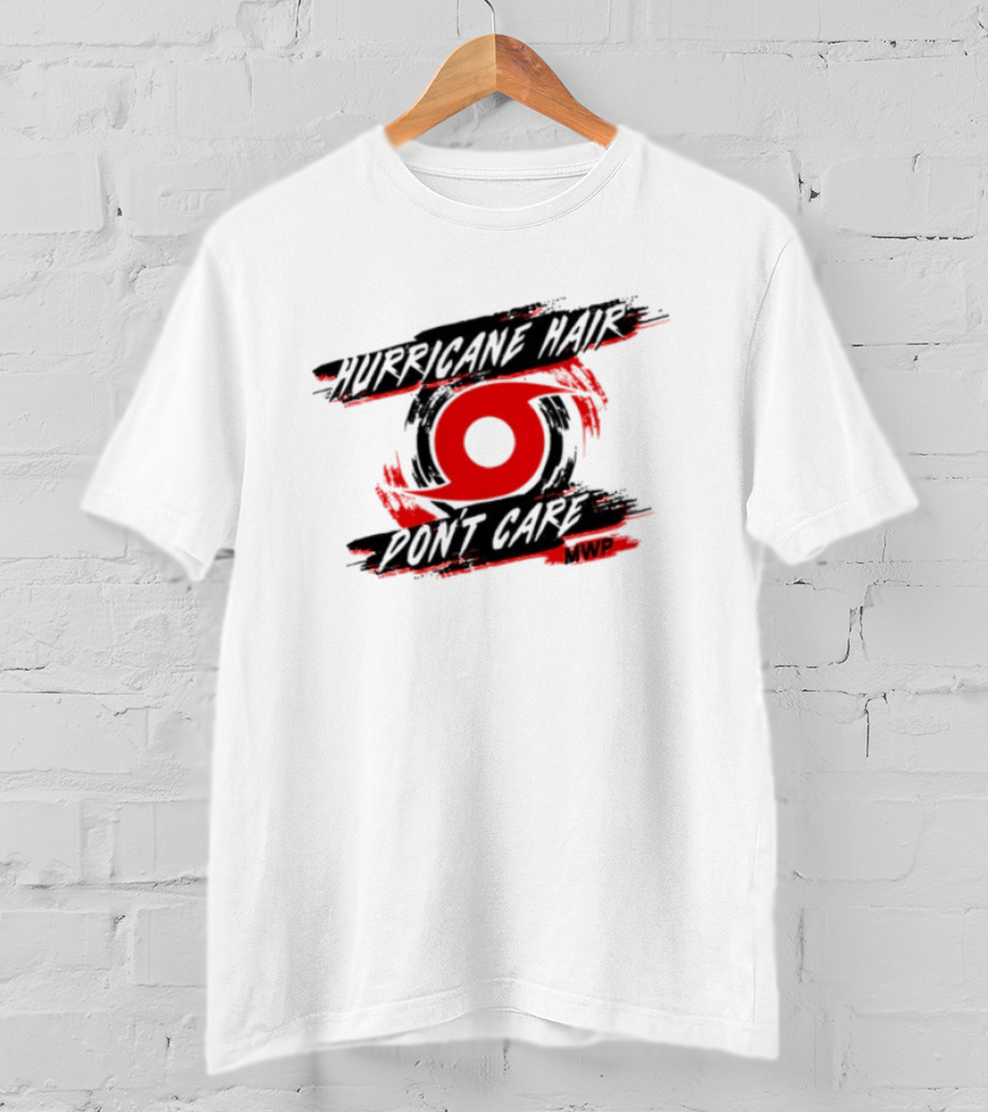 Mike's Weather Page Hurricane Hair Don't Care MWP Red Cyclone T-Shirt