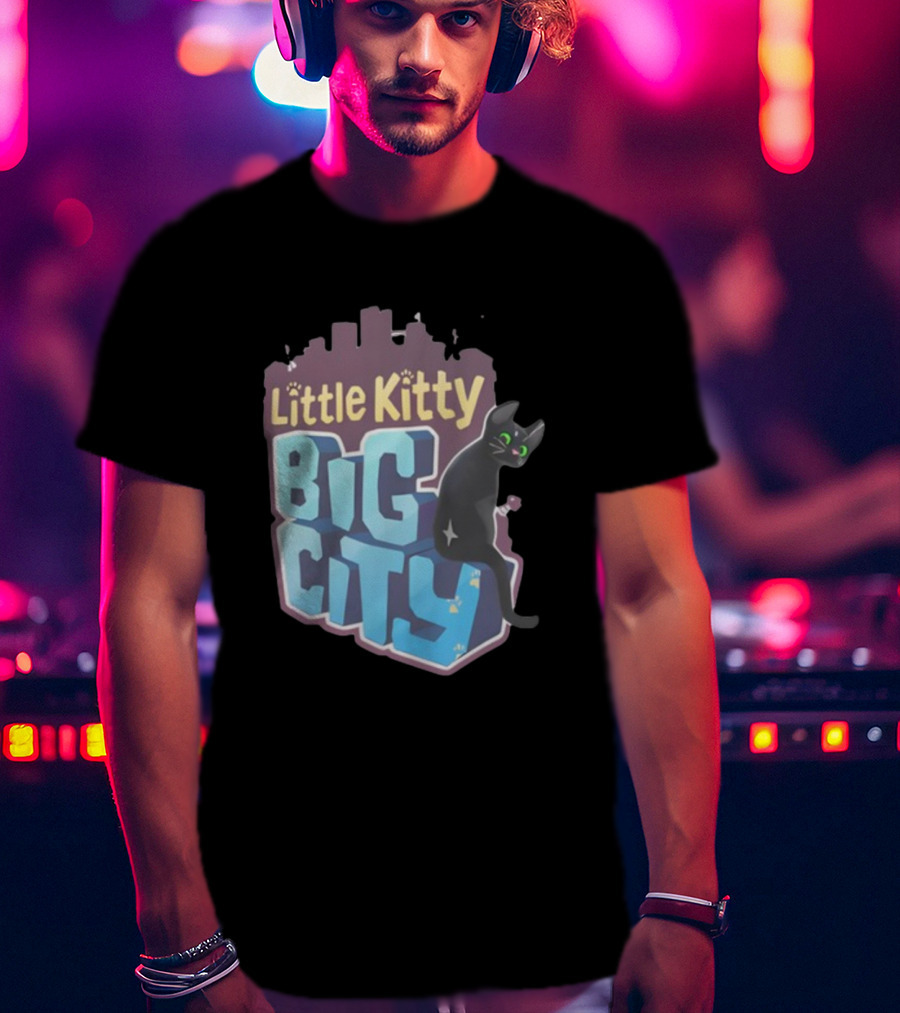 Little Kitty Big City Playful Cat Adventure T-Shirt
