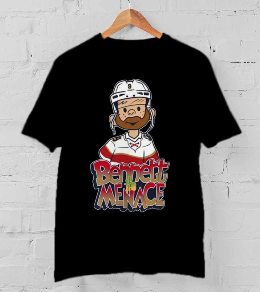 Bennett The Menace Illustrated Hockey Player Character T-Shirt