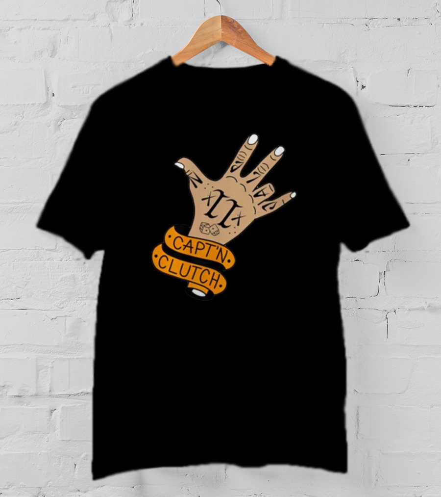 My Business Man Capt'n Clutch Hand Tattoo Numerals Banner T-Shirt