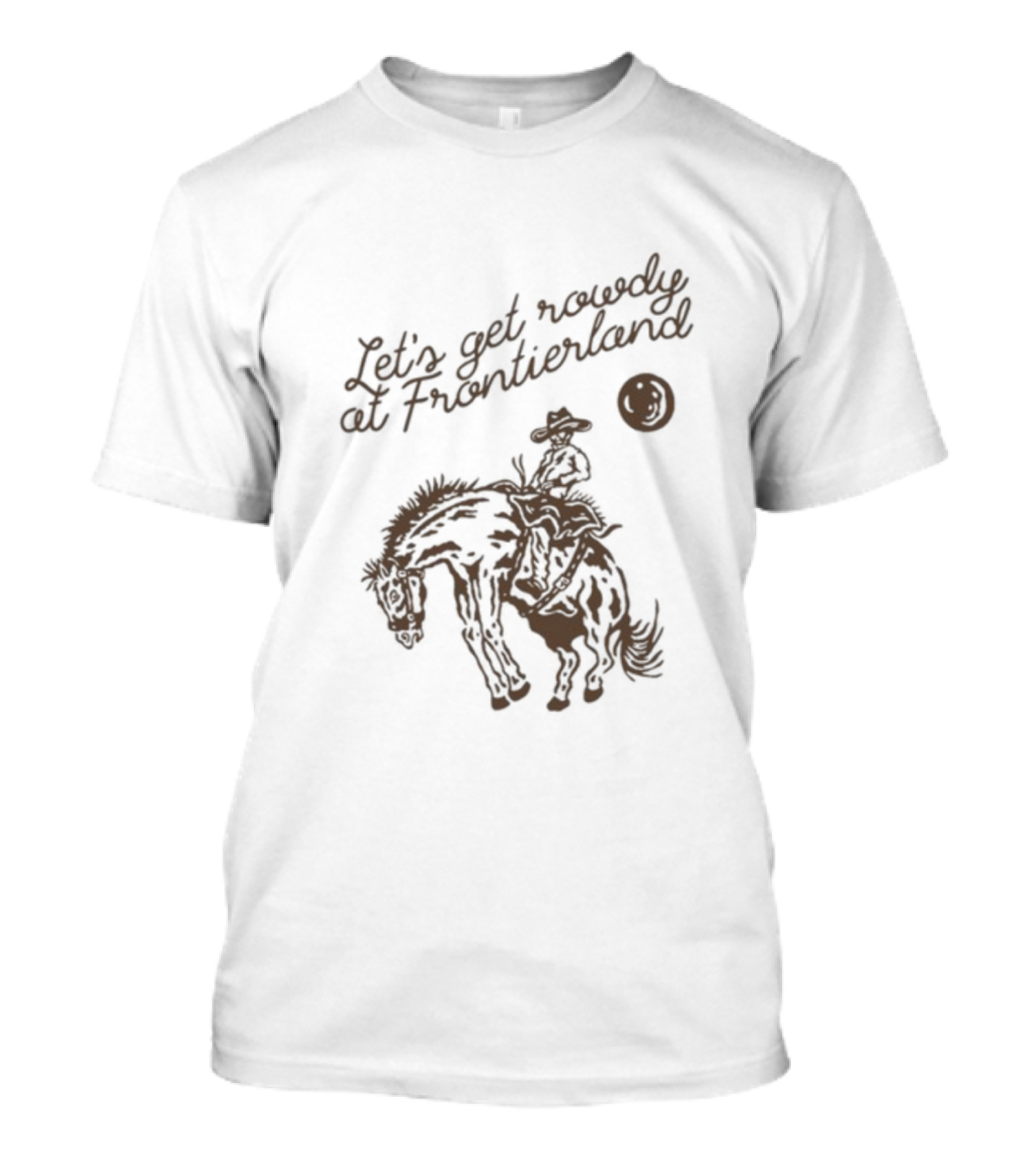 Adelaidesfort Store Let's Get Rowdy At Frontierland Cowboy And Horse Scene T-Shirt
