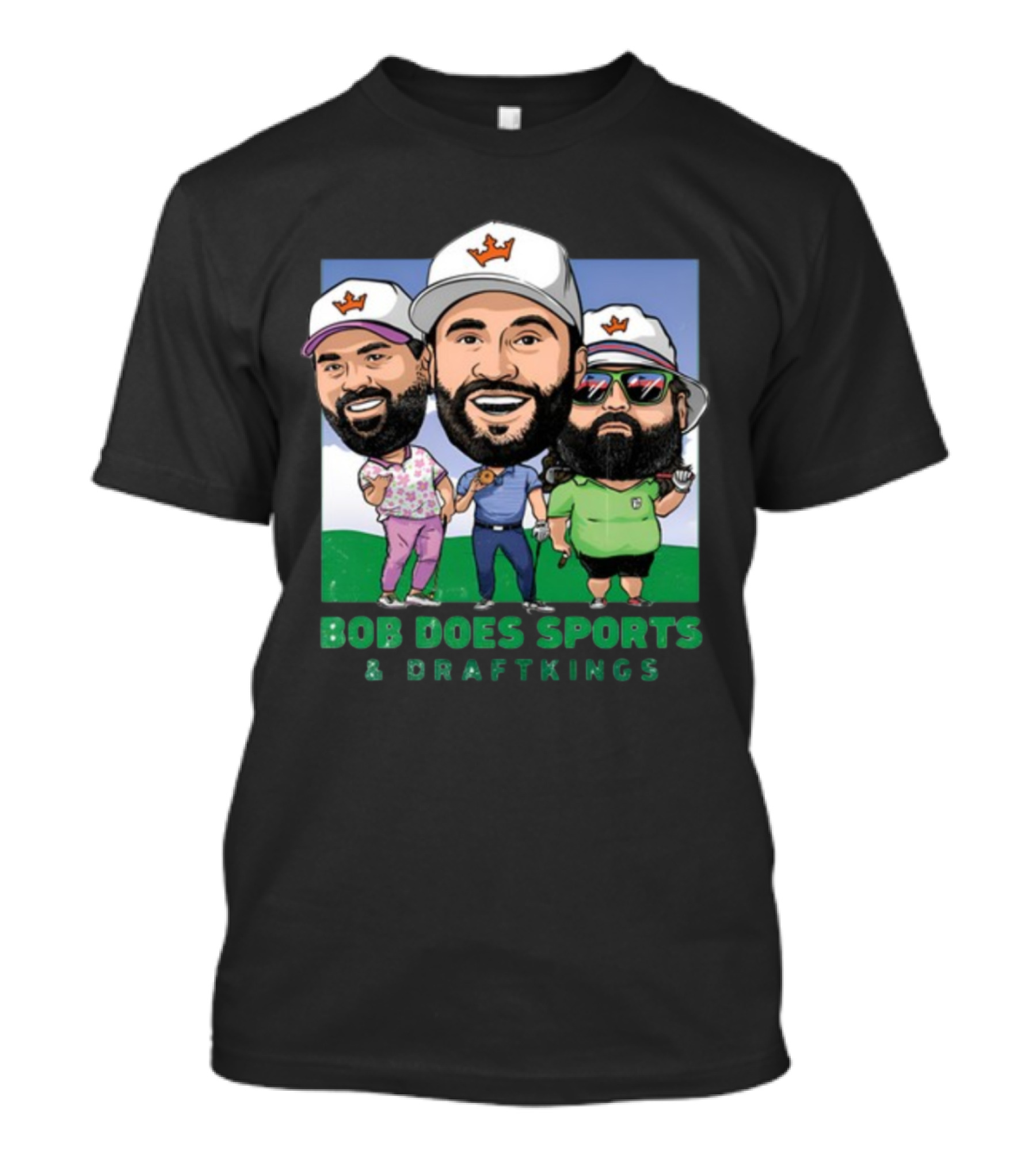 Bob Does Sports And DraftKings Golf Cartoon Collaboration T-Shirt