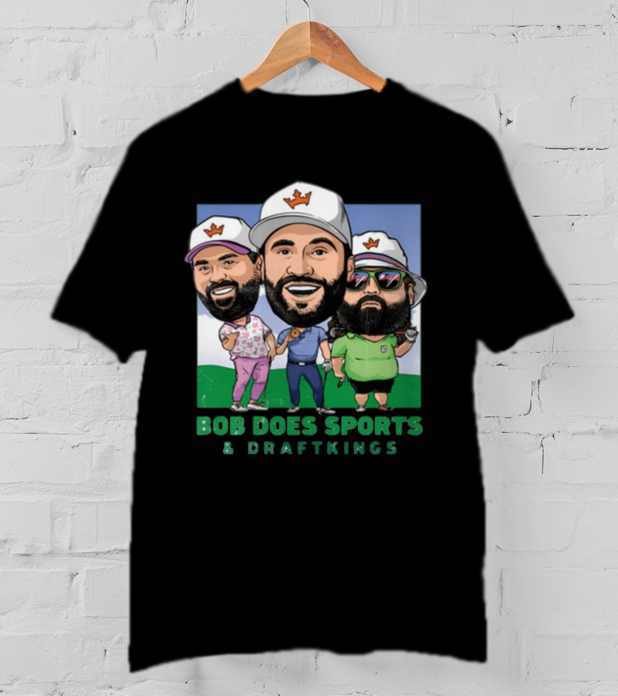 Bob Does Sports And DraftKings Golf Cartoon Collaboration T-Shirt