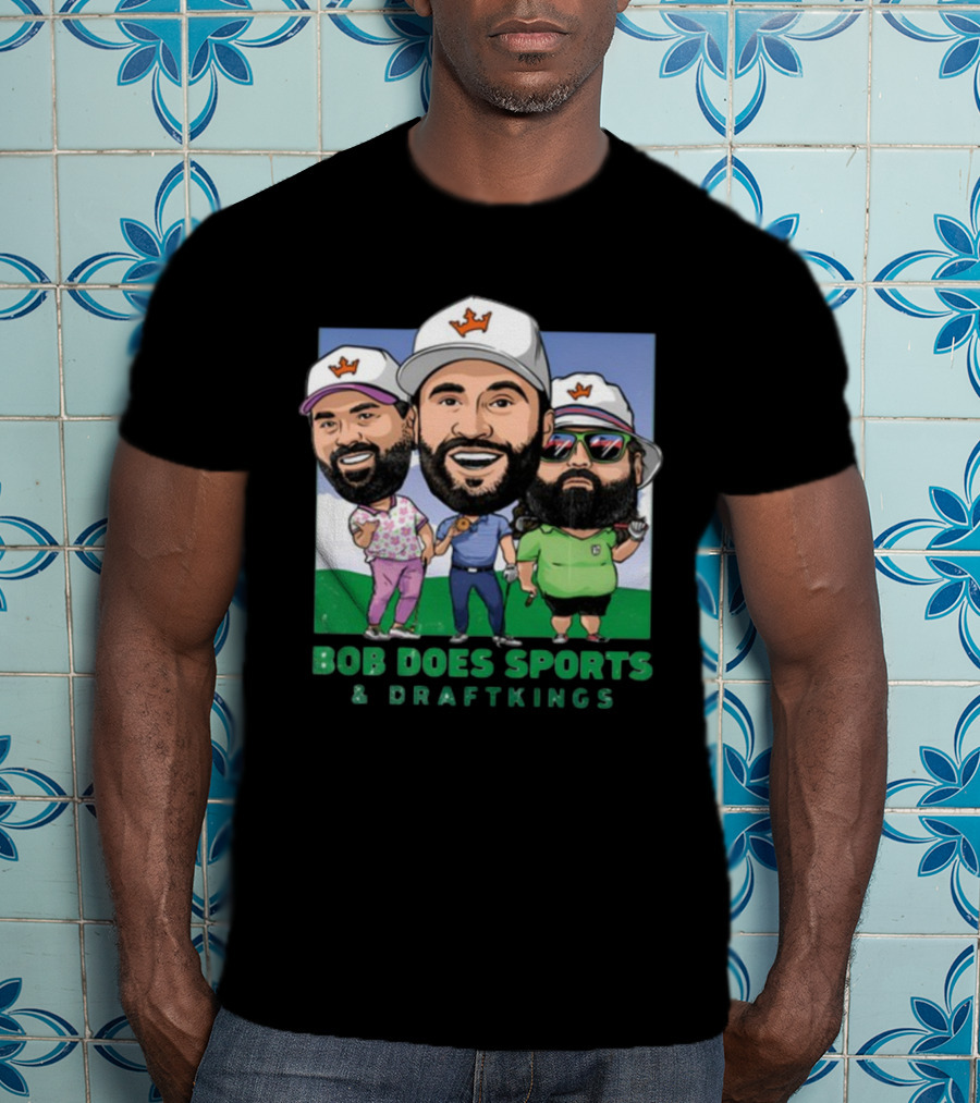 Bob Does Sports And DraftKings Golf Cartoon Collaboration T-Shirt