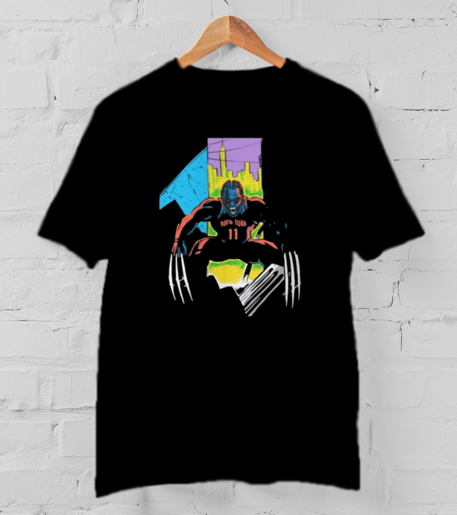 New York Wolverine Brunson Basketball Claws Skyline T-Shirt