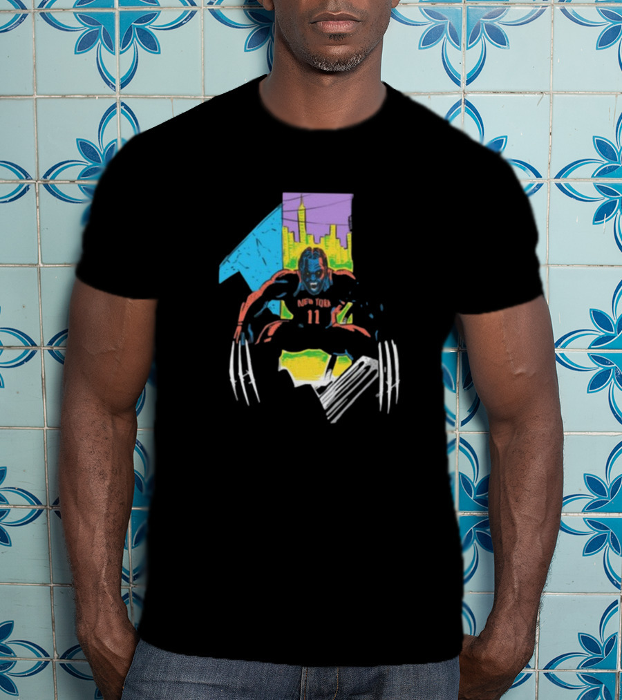 New York Wolverine Brunson Basketball Claws Skyline T-Shirt