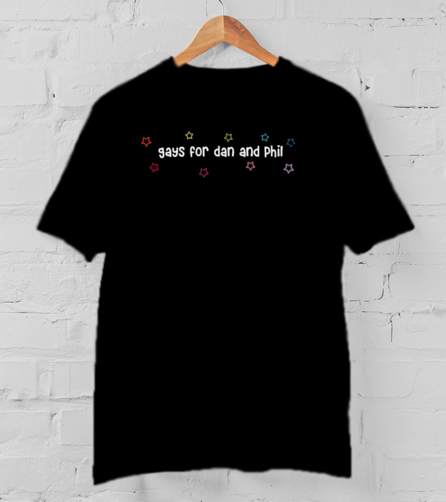 Gays For Dan And Phil Stars Rainbow T-Shirt