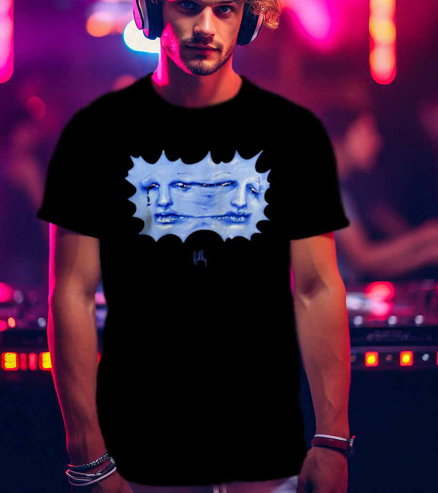 Felly Sun Liquid Blue Faces T-Shirt