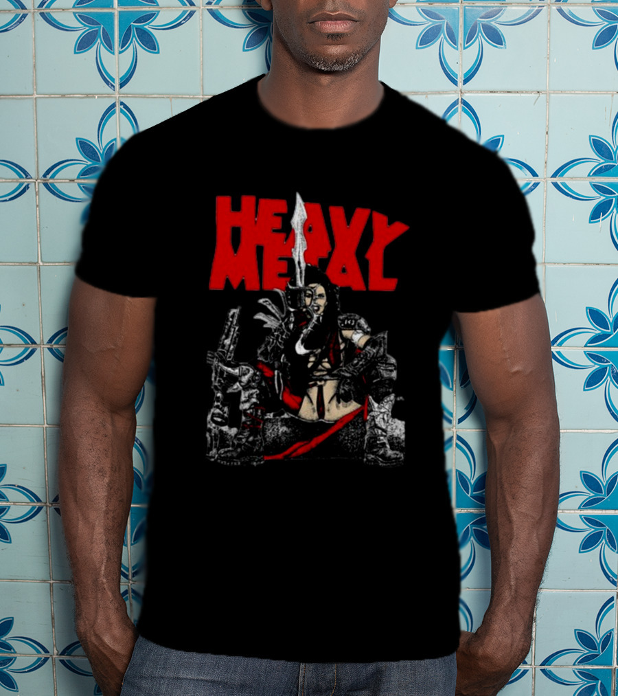 Heavy Metal Warrior With Weapons And Armor T-Shirt