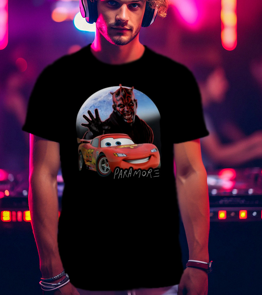 Paramore Let Your Heart Win Lightning McQueen Darth Maul Crossover T-Shirt