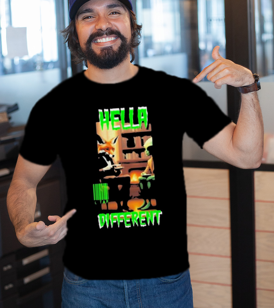 Hella Different Fox And Alien Enjoying A Spot Of Tea T-Shirt