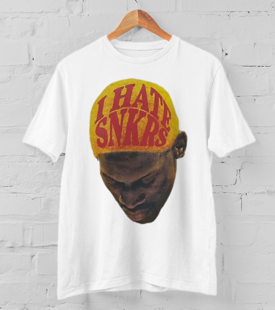 I Hate Snkrs Retro Style Bold Text On Yellow Hat T-Shirt