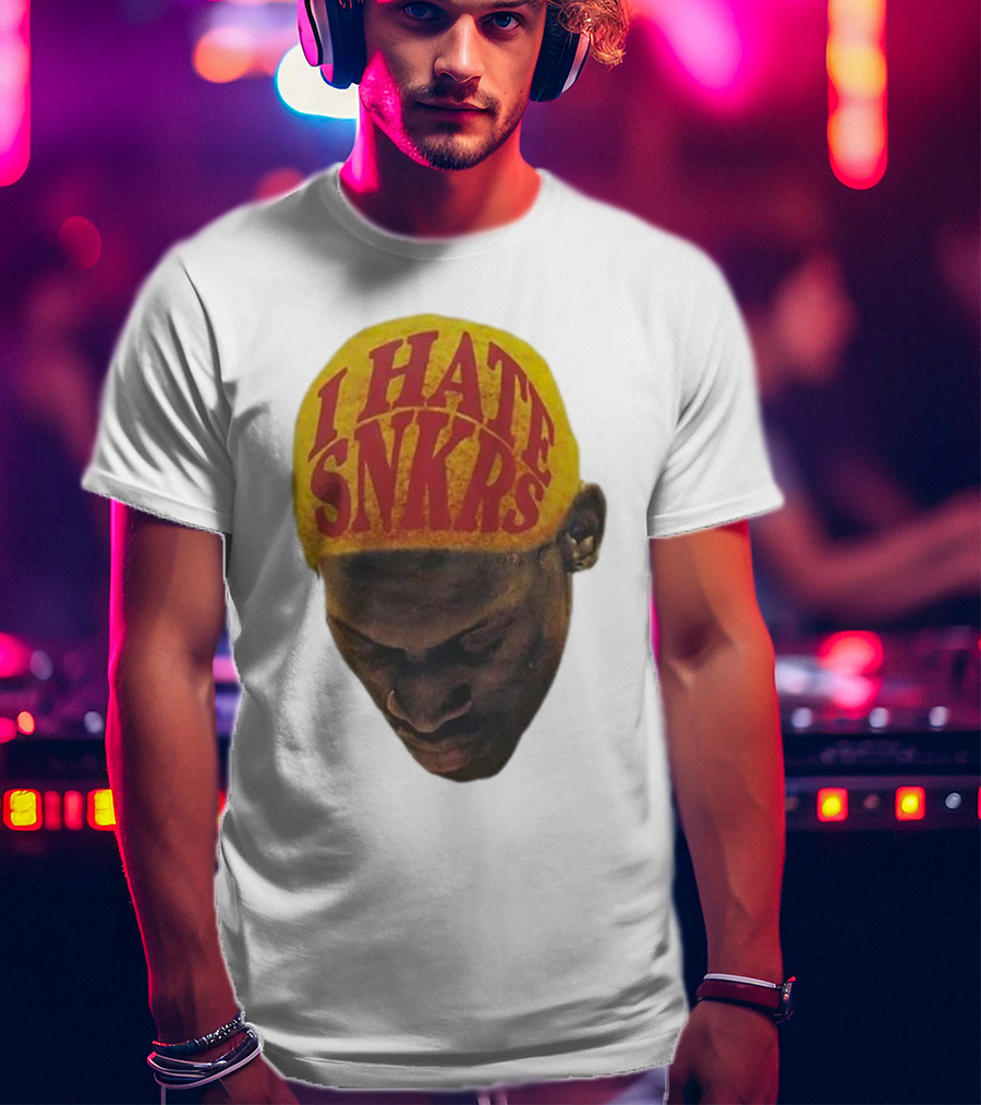 I Hate Snkrs Retro Style Bold Text On Yellow Hat T-Shirt