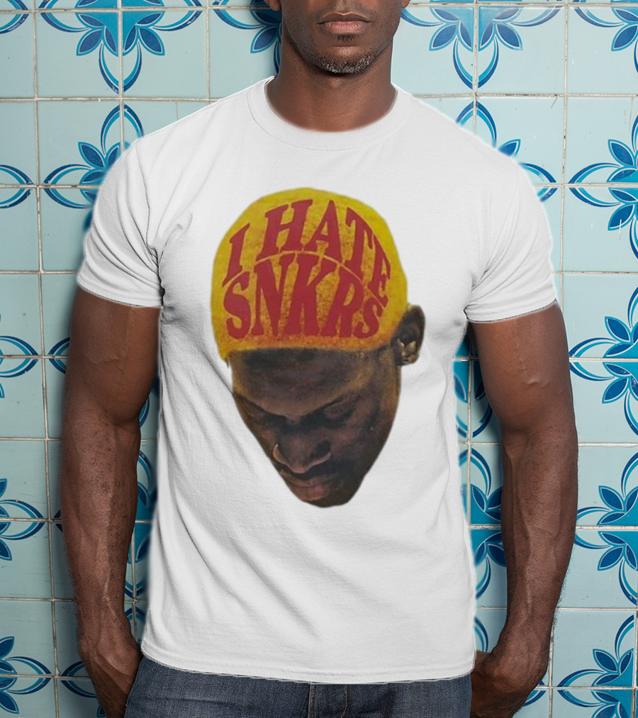 I Hate Snkrs Retro Style Bold Text On Yellow Hat T-Shirt