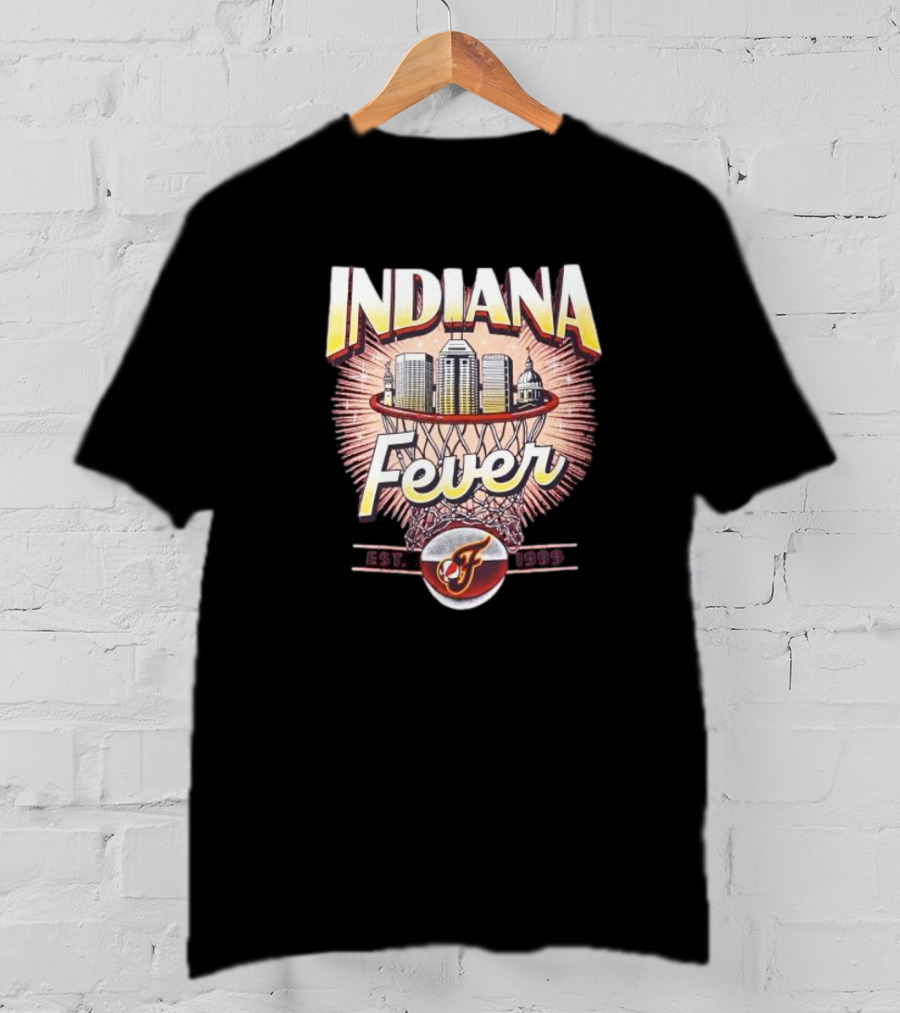 Indiana Fever Basketball City Established 1999 Skyline Hoops T-Shirt