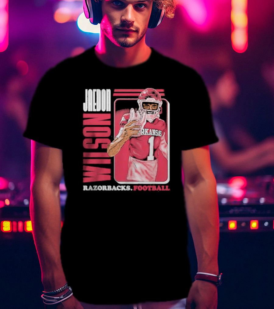 Jaedon Wilson Arkansas Razorbacks Football Cartoon Player T-Shirt
