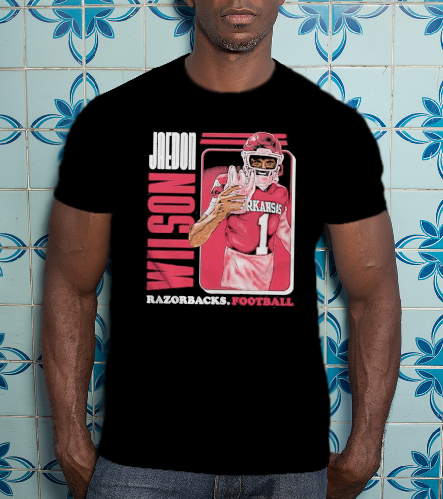 Jaedon Wilson Arkansas Razorbacks Football Cartoon Player T-Shirt